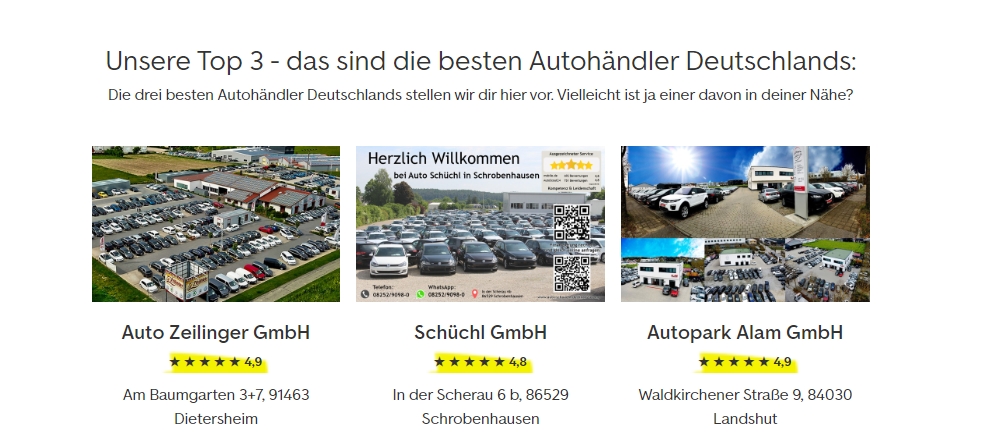 TOP3 Gebrauchtwagenhändler in ganz Deutschland 2023! – Autopark Alam GmbH auf dem Treppchen